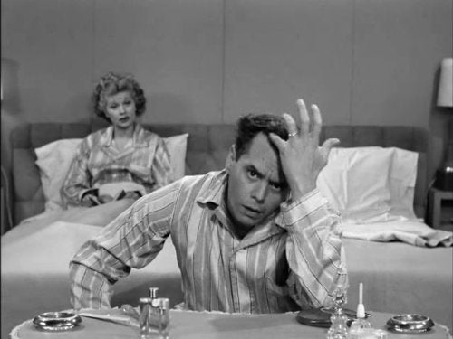lucille ball and desi arnaz in bedroom