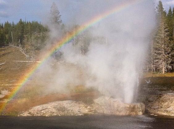 Rainbow Over a Geyser