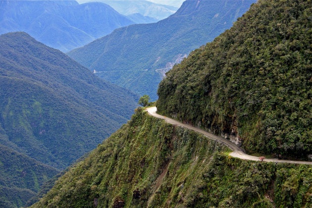 Going Off the Edge at North Yungas Road