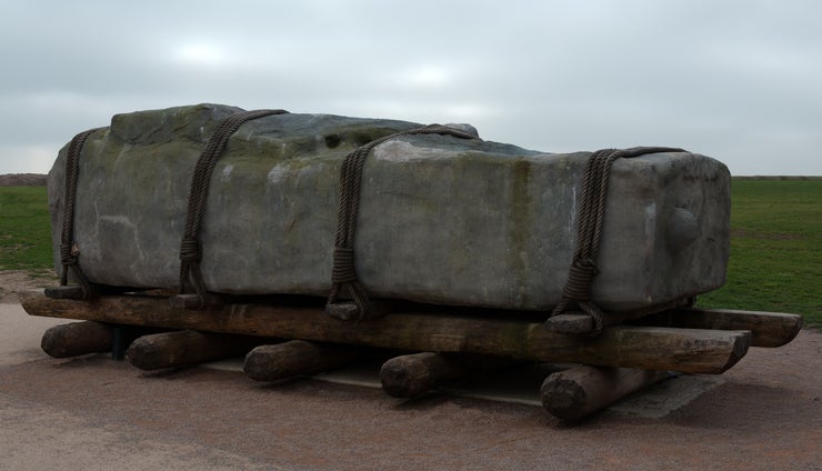 Sarsen stone on sledge
